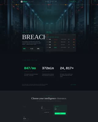 Breach - Dynamic Cybersecurity Landing Page Template