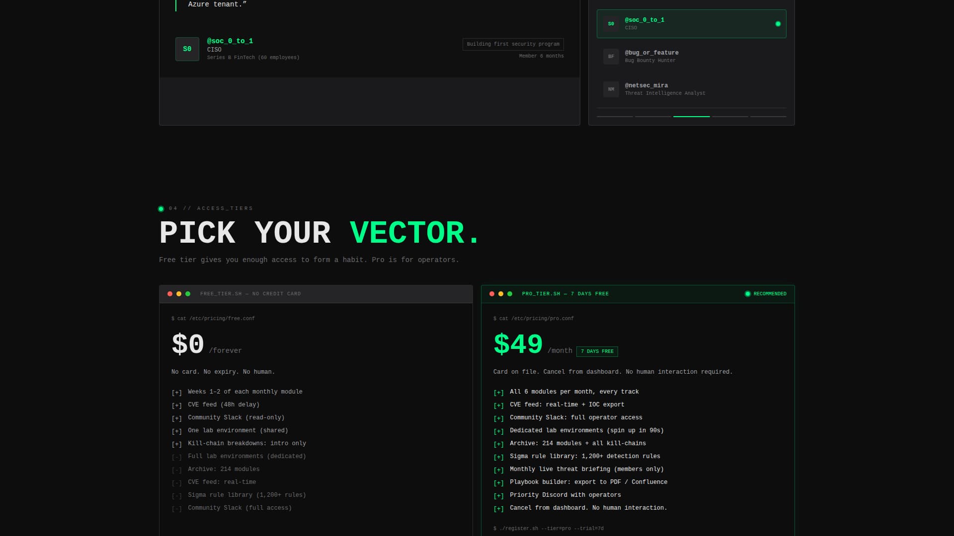 Vault — Threat Protection Landing Page Template
