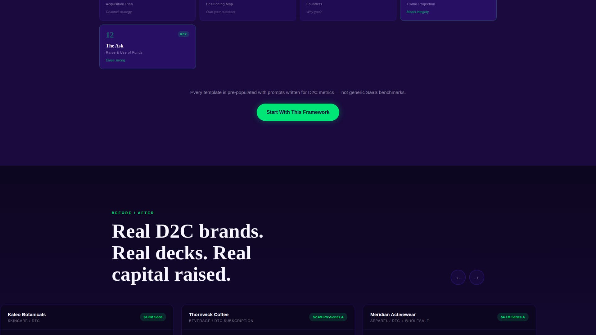 Pitch - Electric D2C Landing Page Template