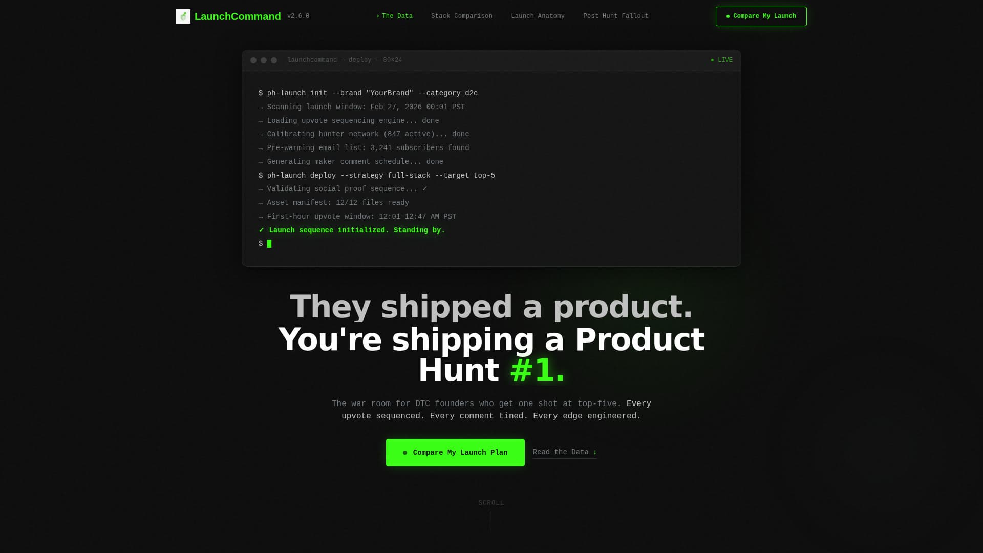 Launchcommand - High-Velocity D2C Landing Page Template