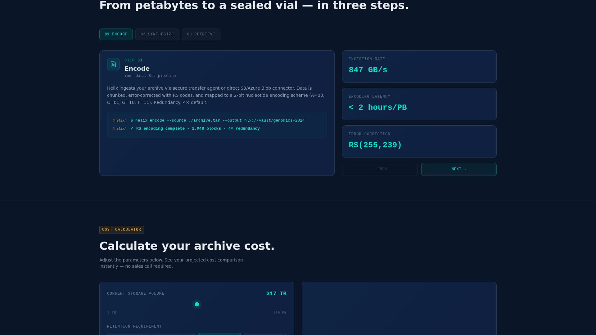 Helix - Cutting-Edge DNA Storage Landing Page Template