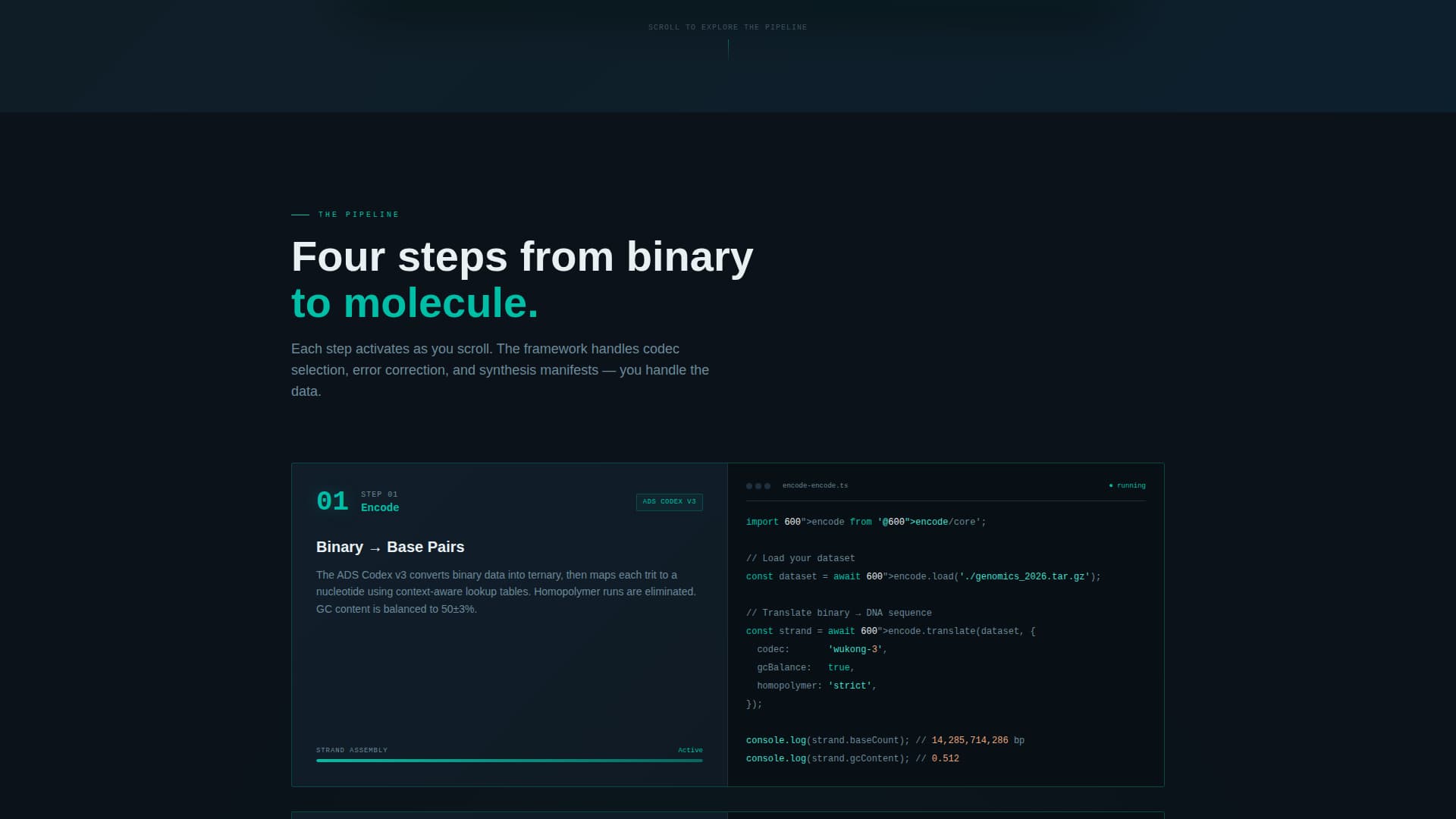 Encode - Powerful DNA Storage Landing Page Template
