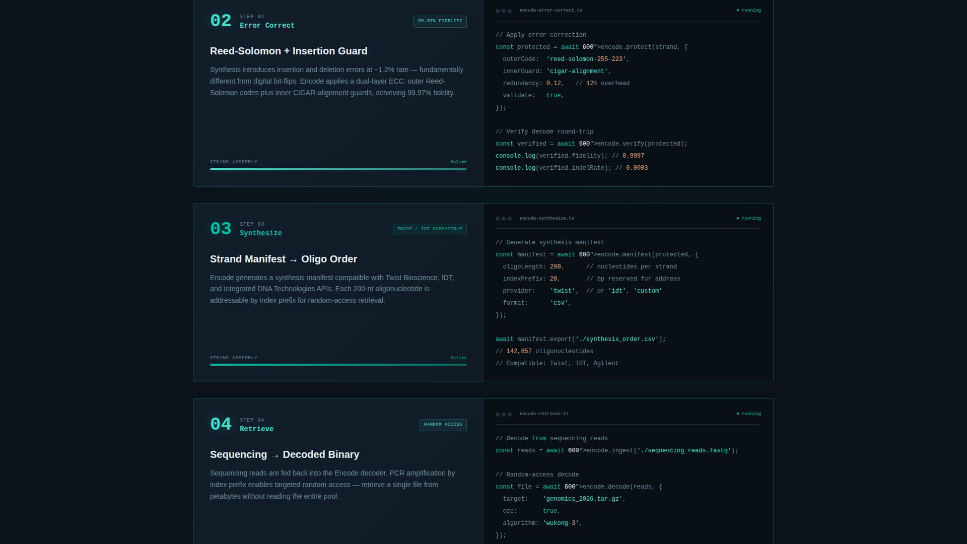 Encode - Powerful DNA Storage Landing Page Template