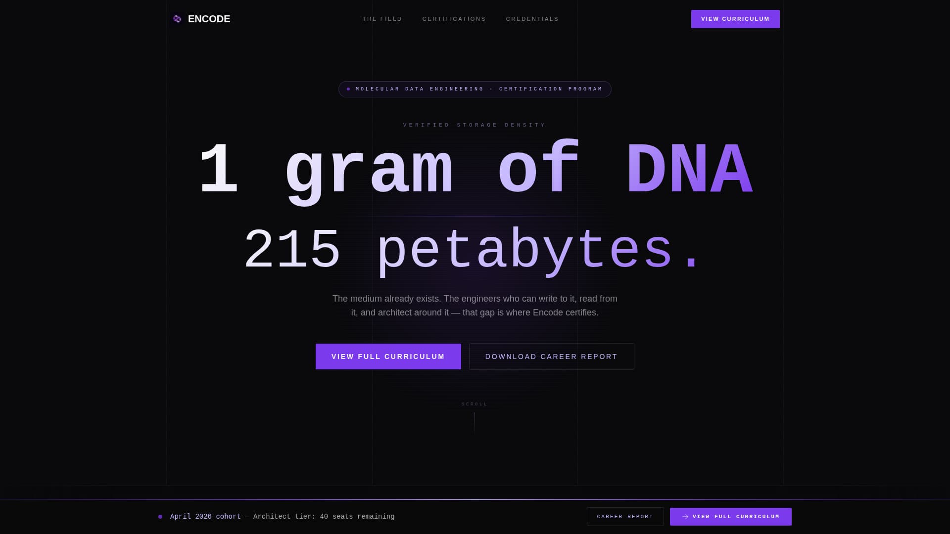 Encode - Molecular Storage Landing Page Template
