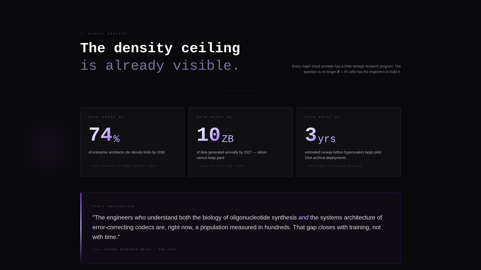 Encode - Molecular Storage Landing Page Template