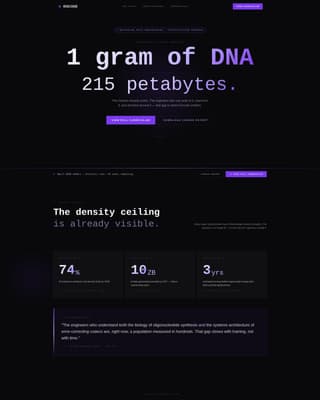 Encode - Molecular Storage Landing Page Template