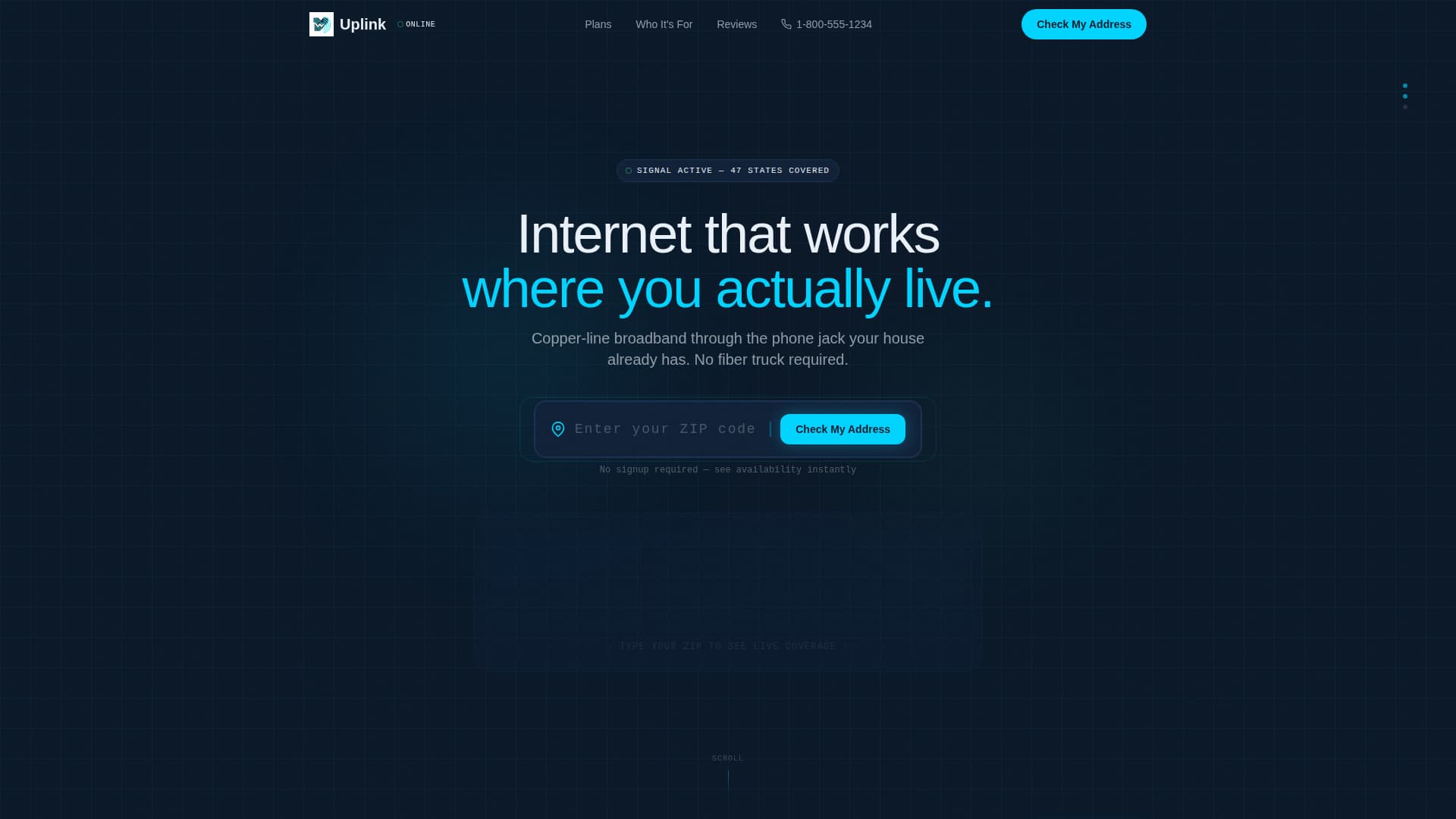 Uplink - High-Speed DSL Landing Page Template
