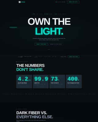 Strand - High-Performance Dark Fiber Landing Page Template