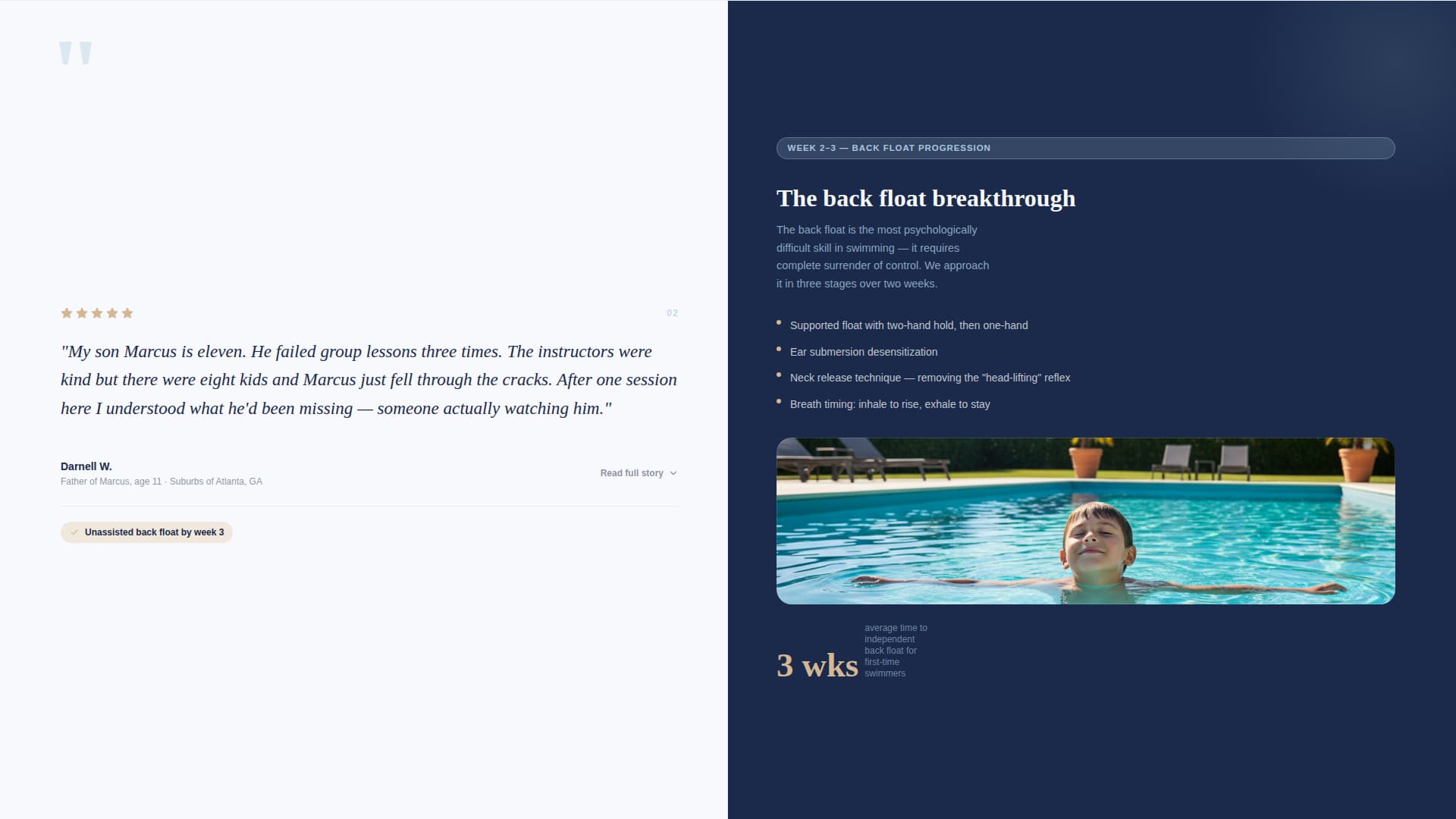 Stroke - Trusted Swiminstructor Landing Page Template