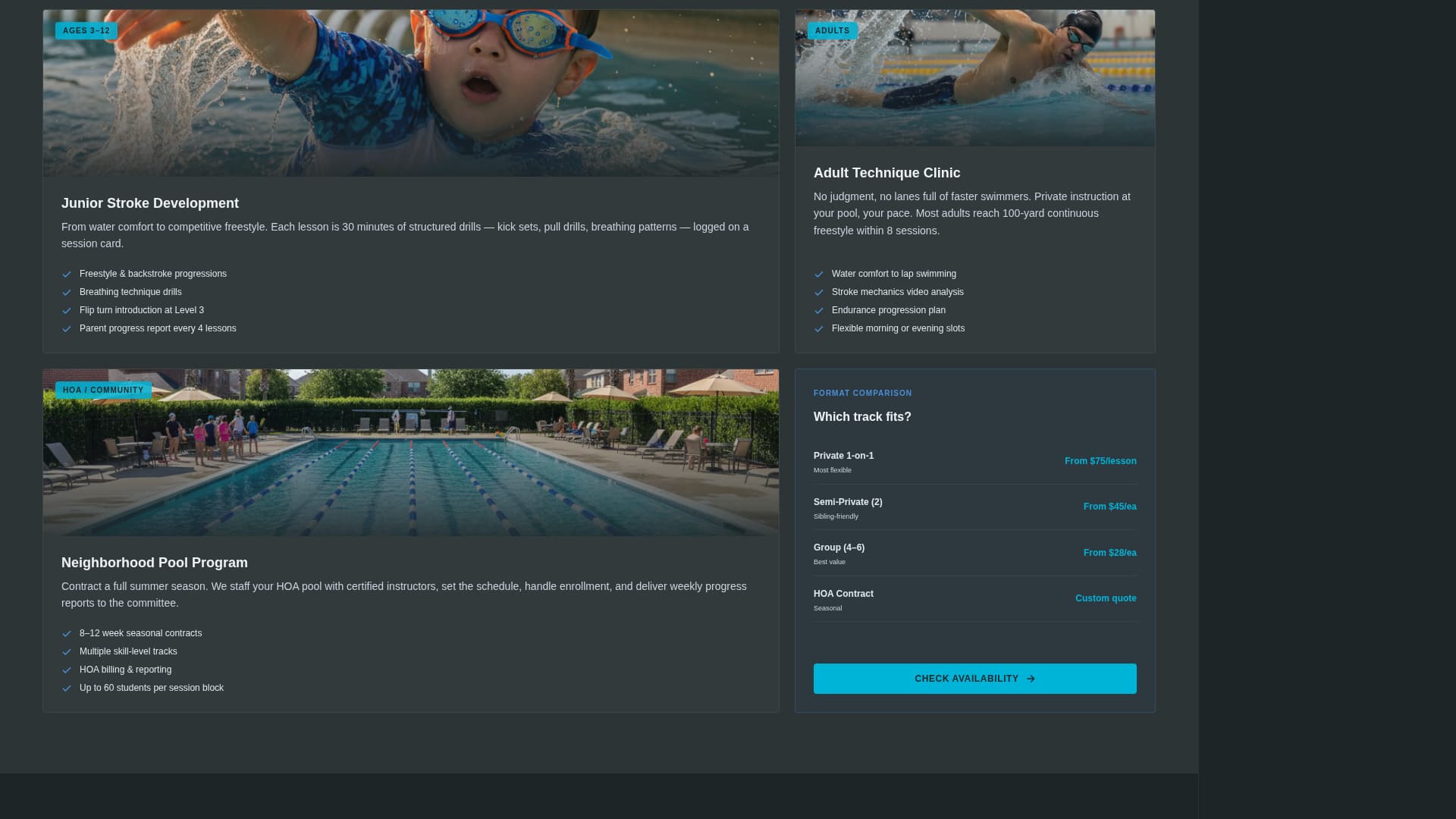 Lanes - Certified Swiminstructor Landing Page Template