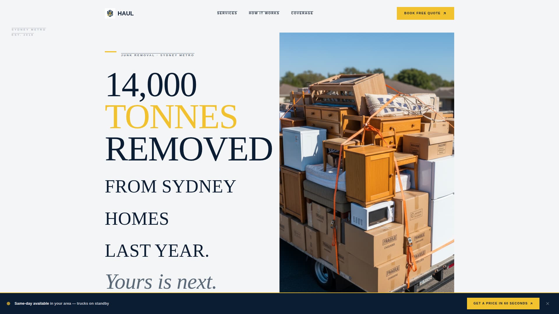 Extract — Swift Junk Disposal Landing Page Template