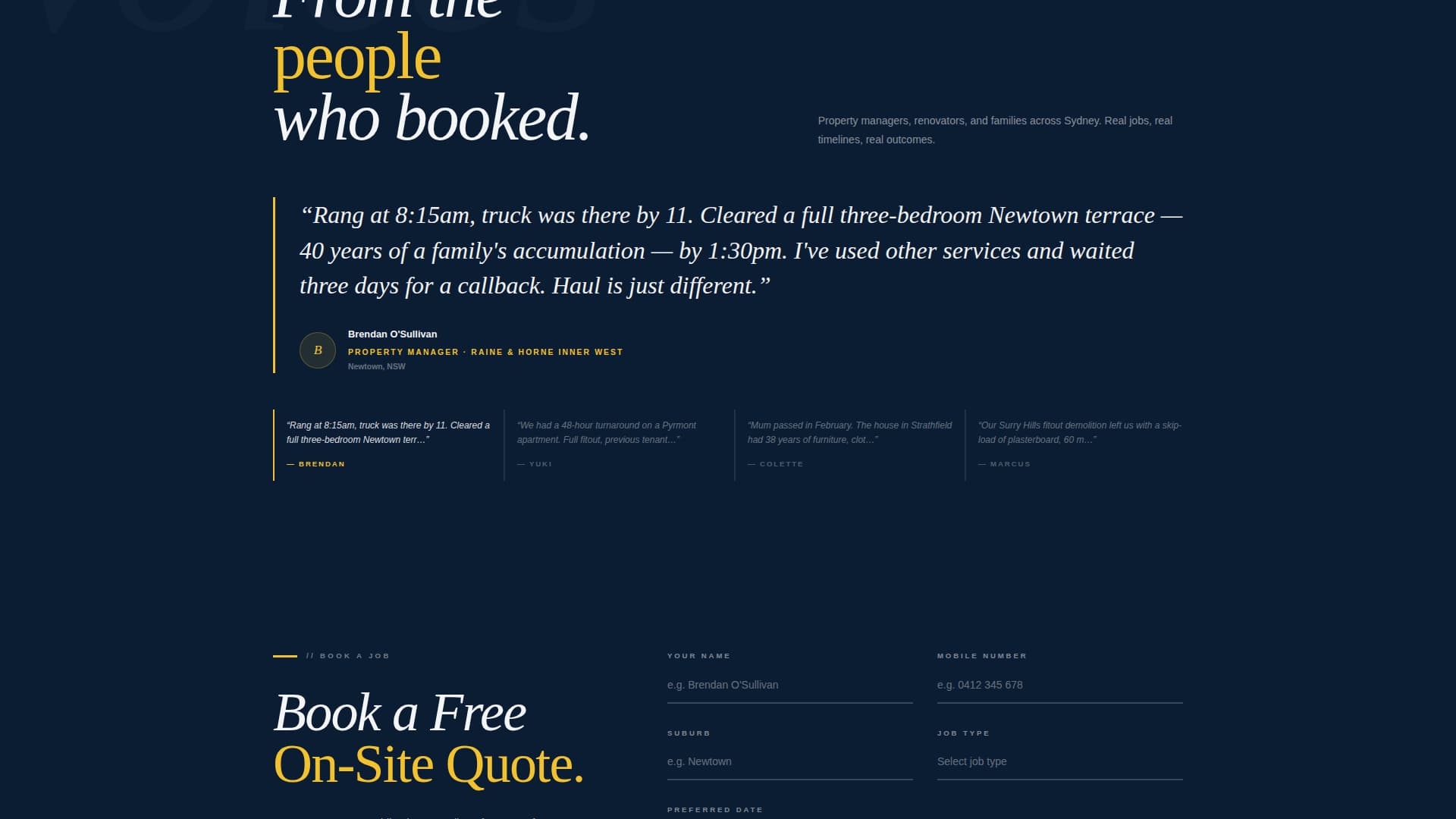 Extract — Swift Junk Disposal Landing Page Template