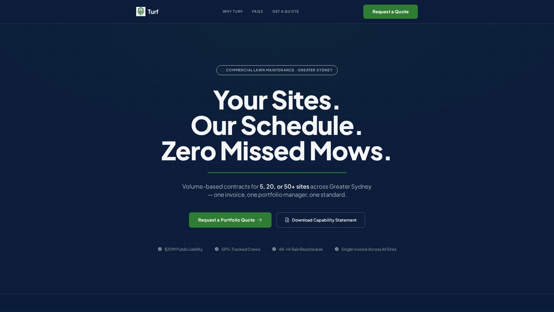 Turf - Authoritative Groundskeeping Landing Page Template