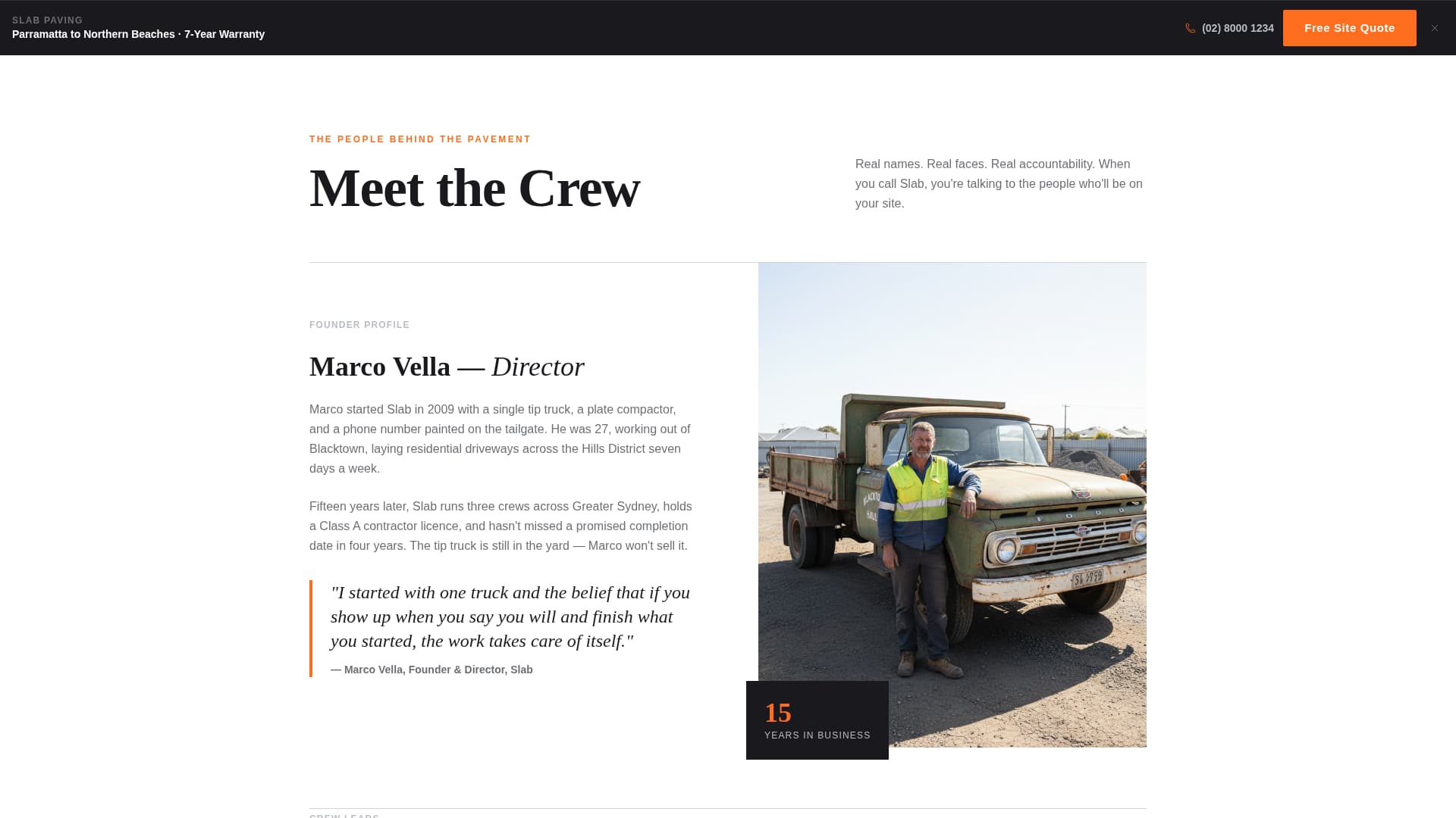 Slab - Ironclad Paving Landing Page Template