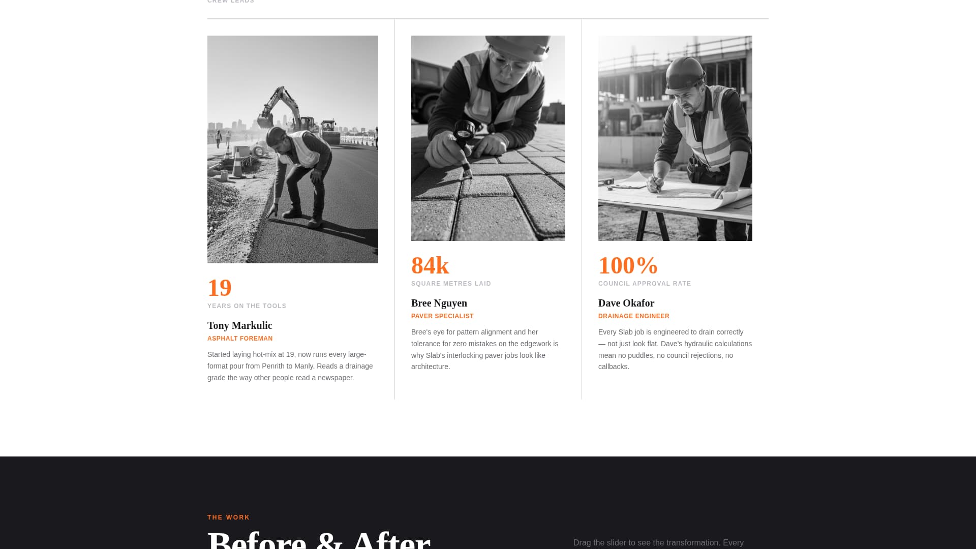 Slab - Ironclad Paving Landing Page Template