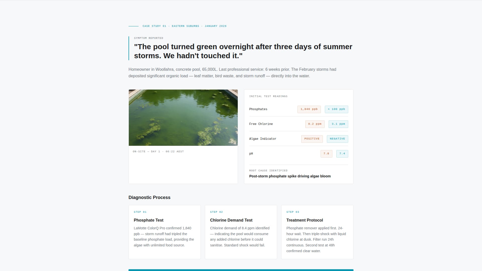 Chlorine - Diagnostic Poolcare Landing Page Template