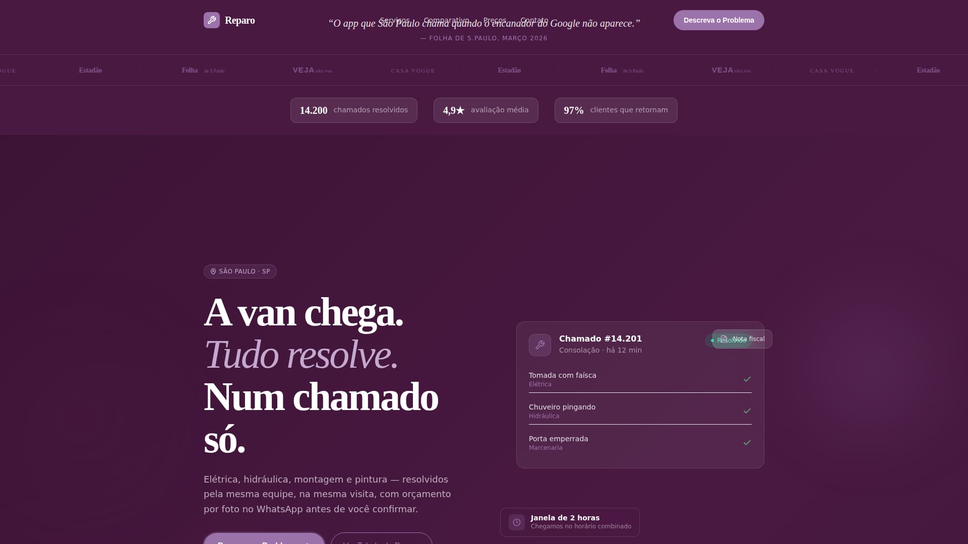 Reparo - Reliable Handyman Landing Page Template