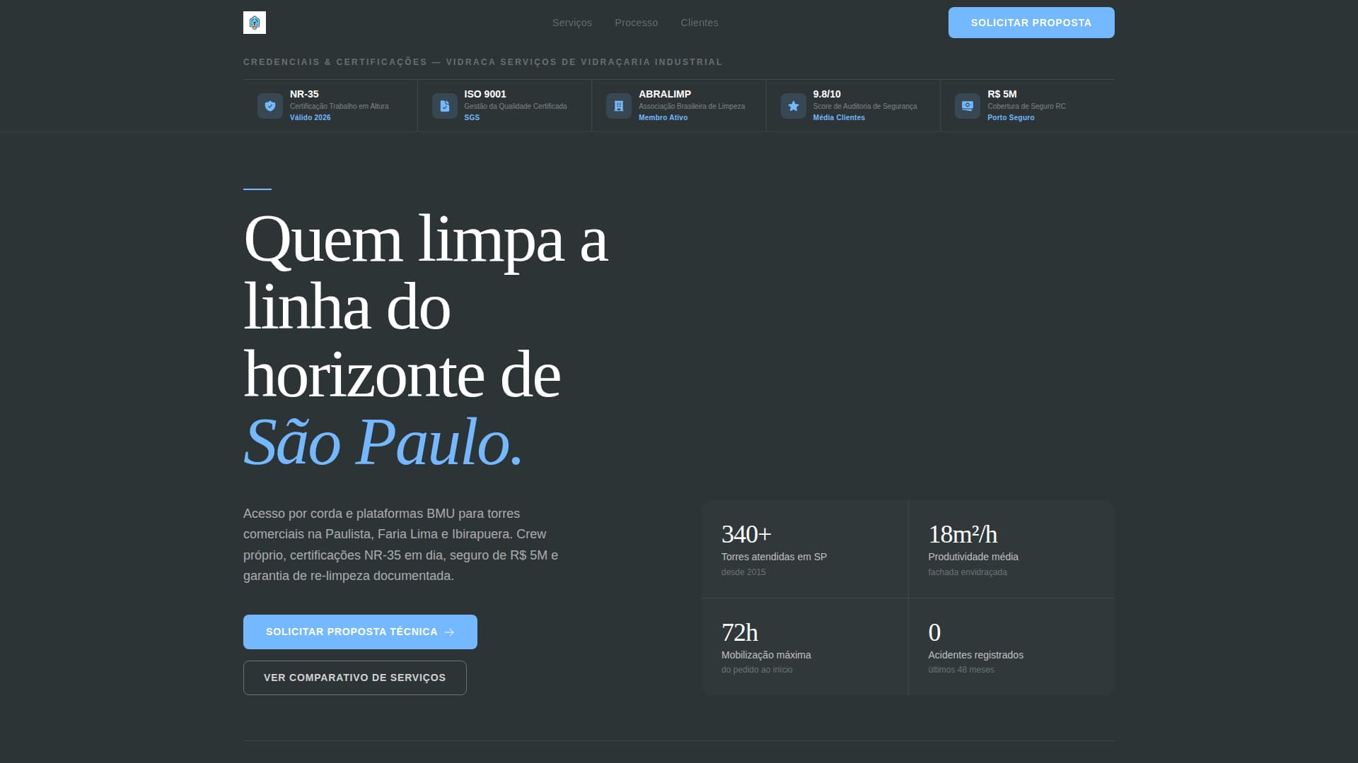 Vidraa - Transparent B2B Landing Page Template