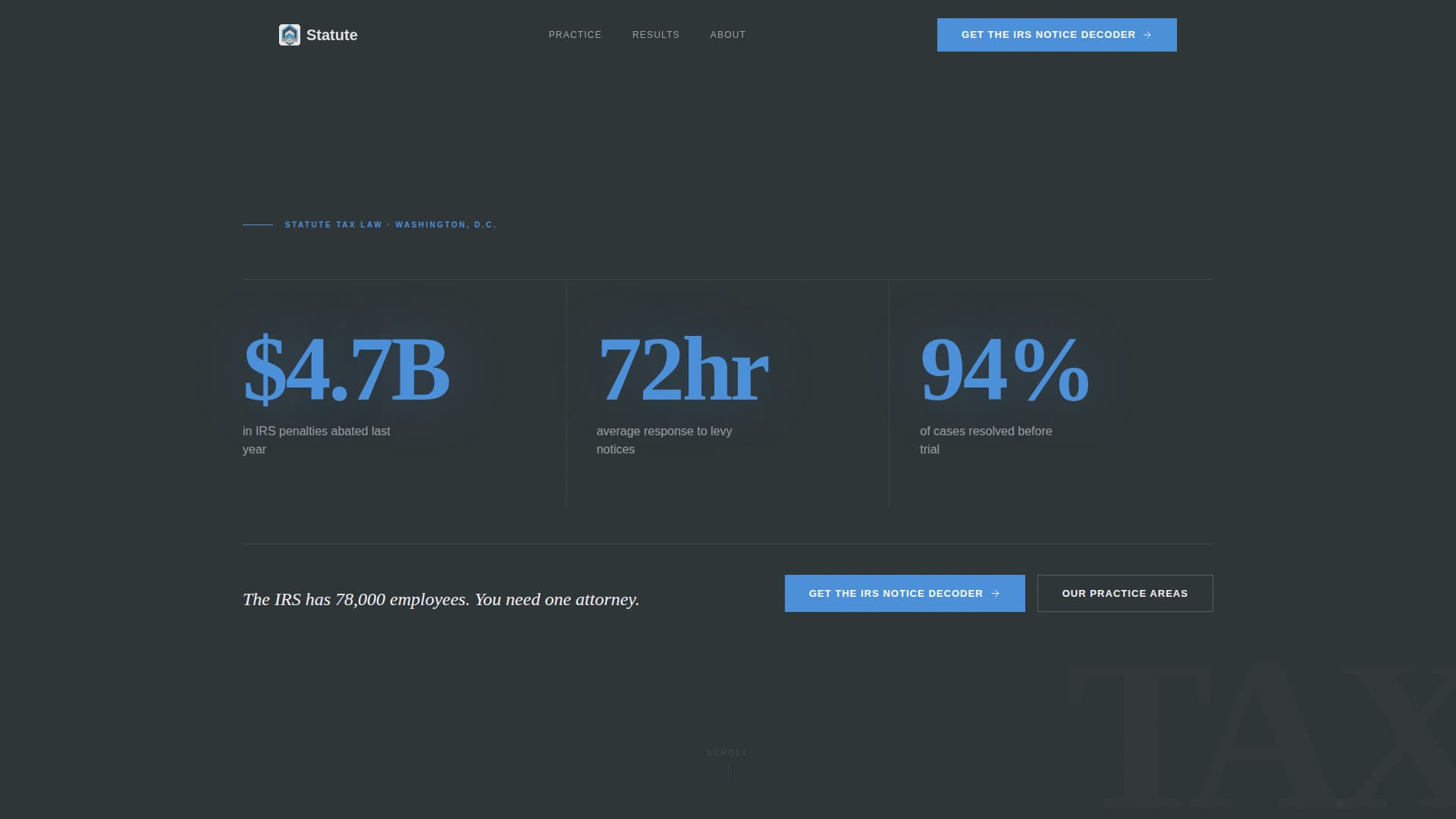 Statute - Authoritative Taxattorney Landing Page Template