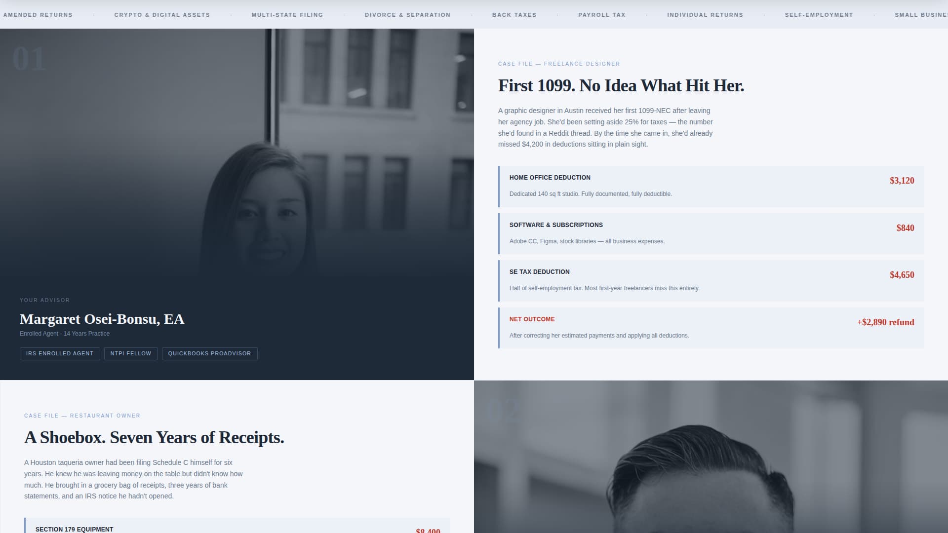 Ledger - Authoritative Taxpreparer Landing Page Template