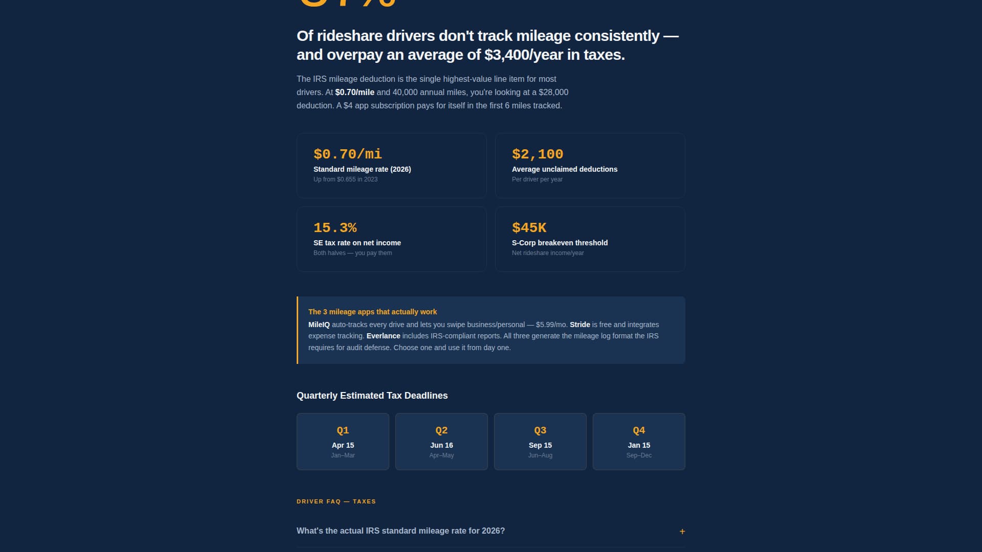 Drive - Authoritative Rideshare Landing Page Template