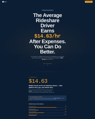Drive - Authoritative Rideshare Landing Page Template