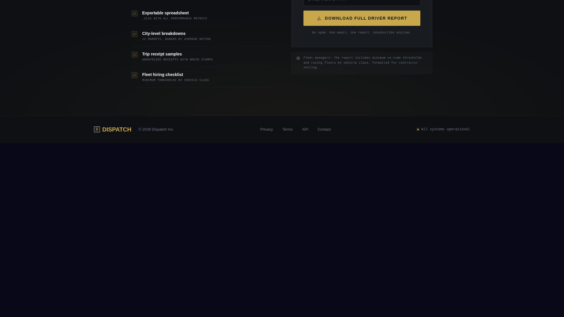 Dispatch - Elite Rideshare Landing Page Template