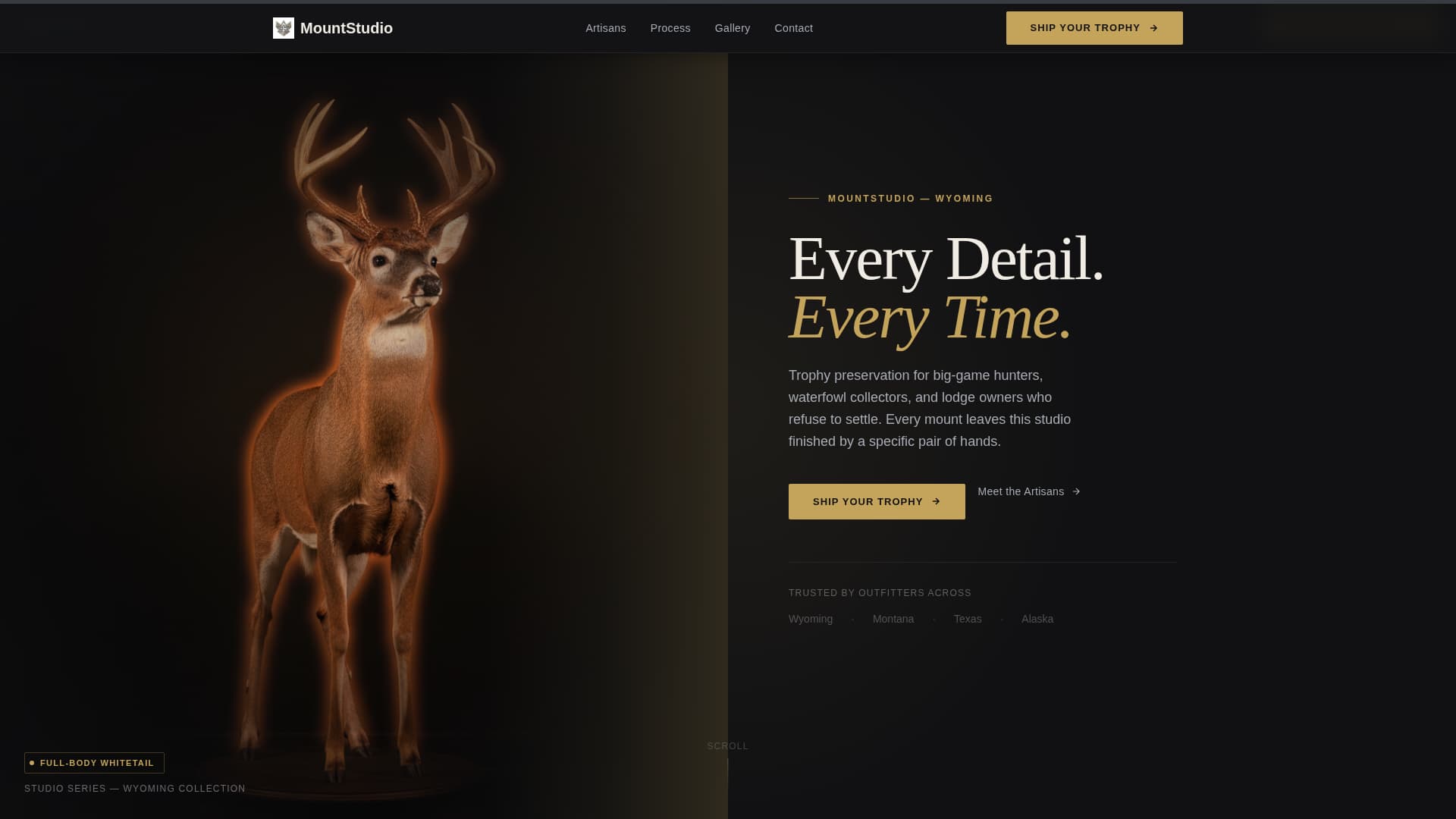 Mount - Prestigious Taxidermist Landing Page Template