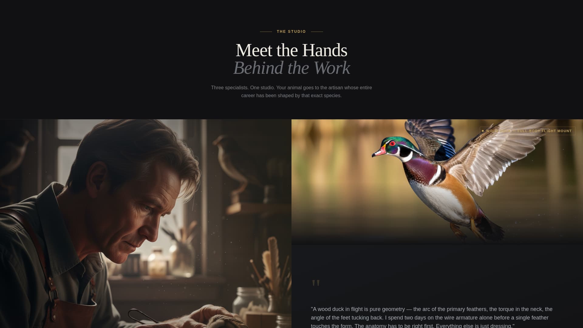 Mount - Prestigious Taxidermist Landing Page Template