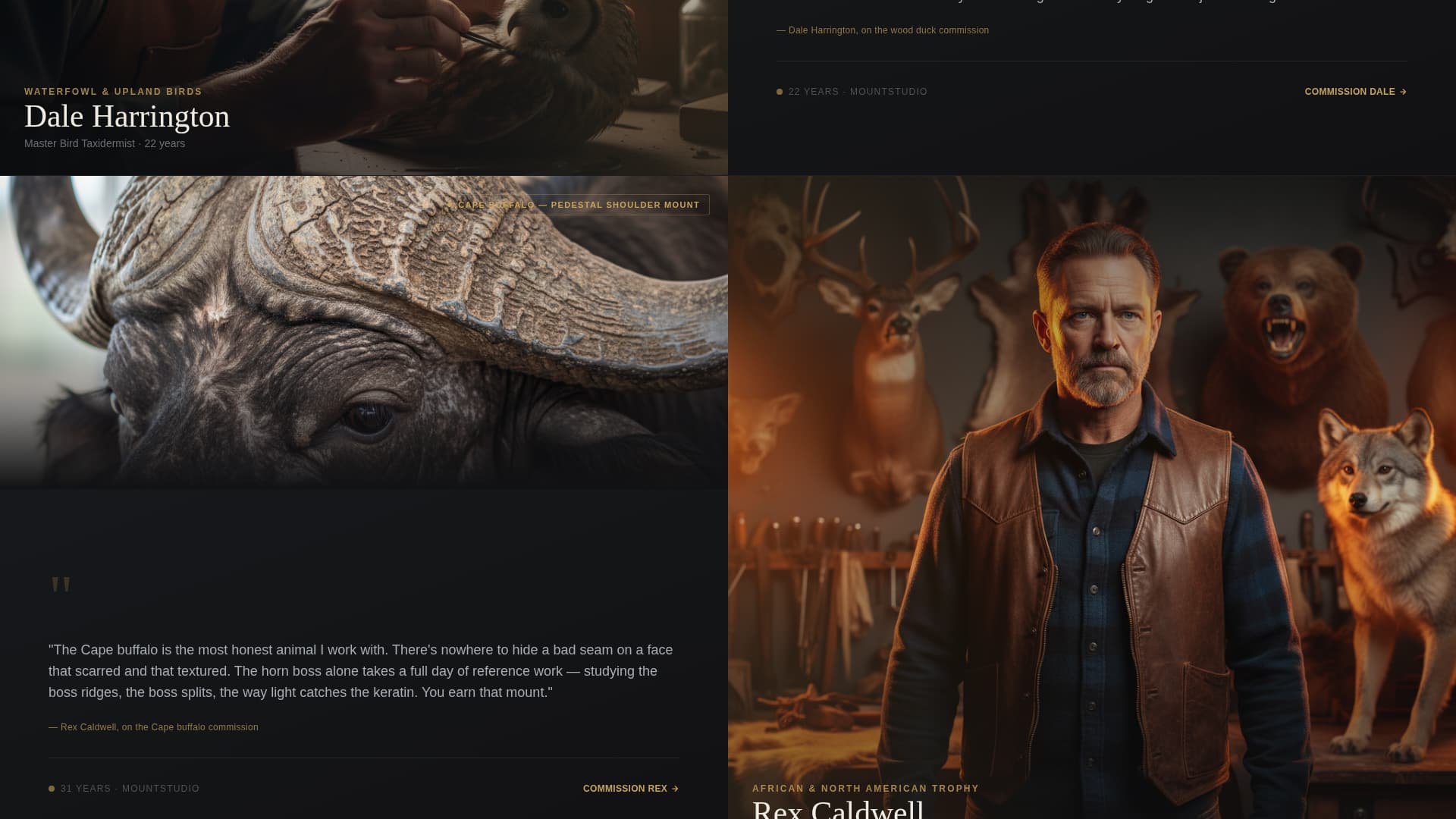 Mount - Prestigious Taxidermist Landing Page Template