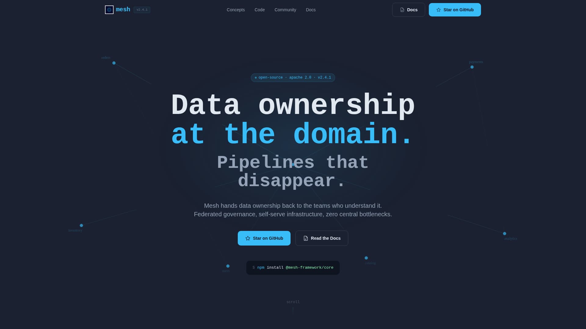 Mesh - Powerful Data Mesh Landing Page Template