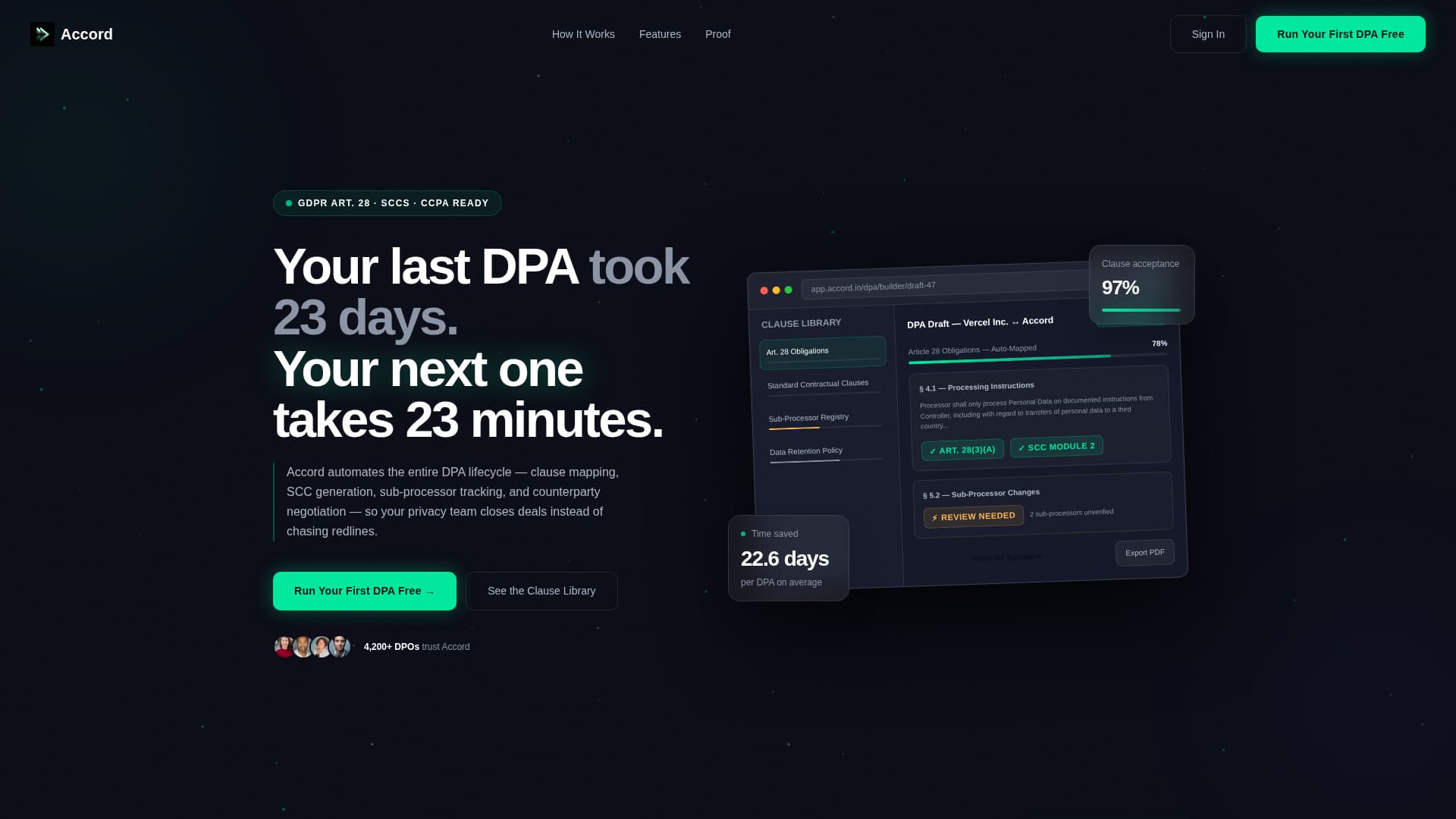 Accord - Automated Compliance Landing Page Template