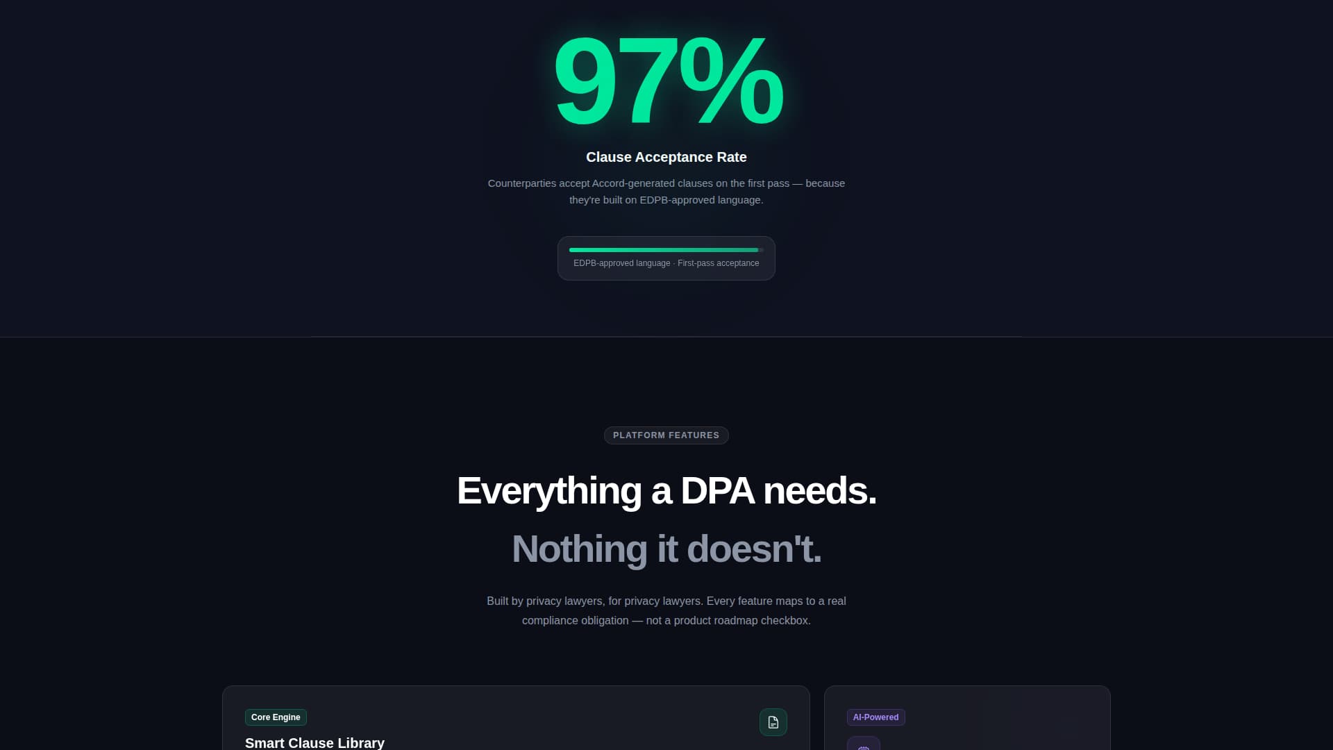 Accord - Automated Compliance Landing Page Template