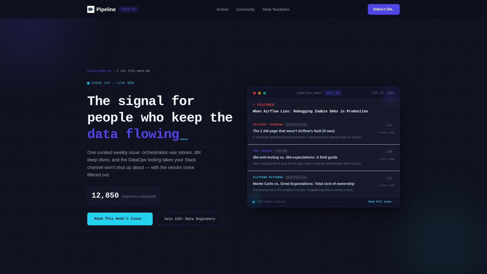 Flow — Advanced Data Ops Landing Page Template