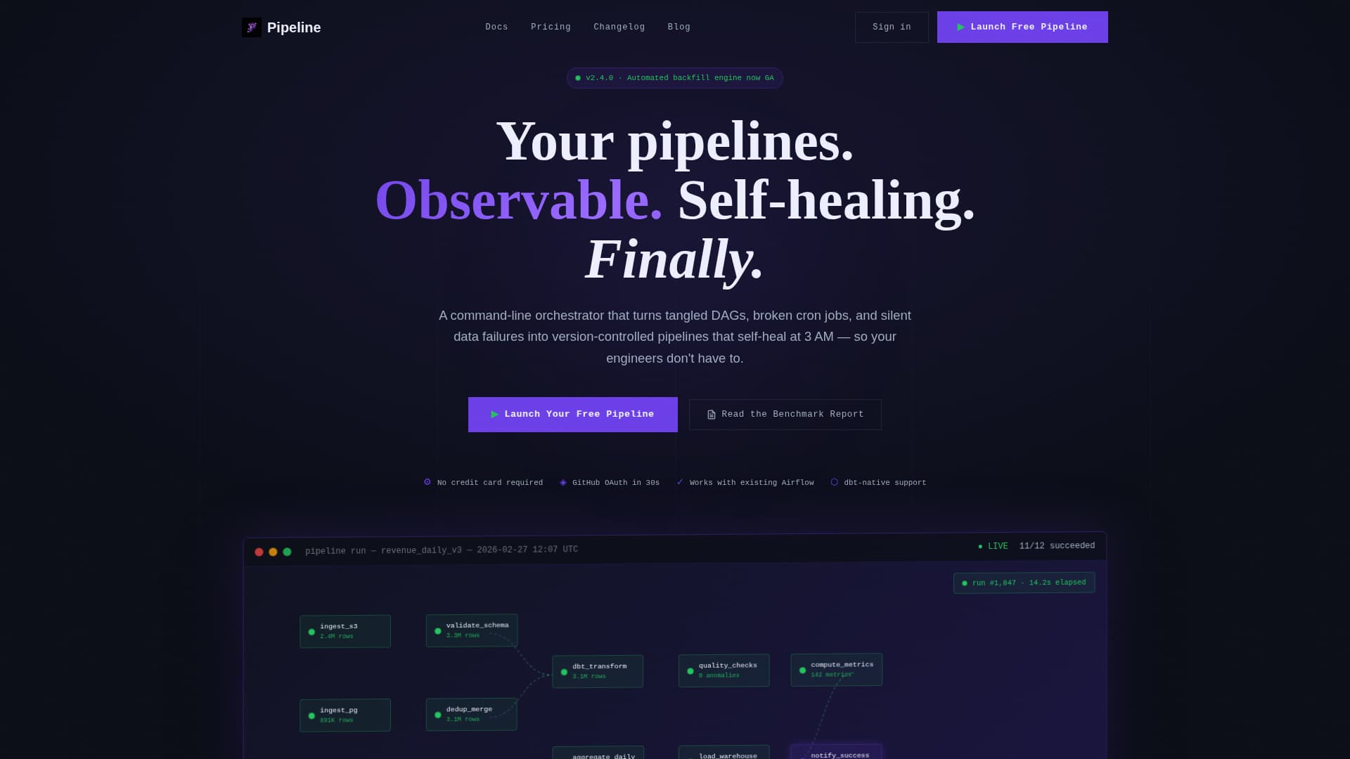 Elevate — Seamless DataOps Landing Page Template