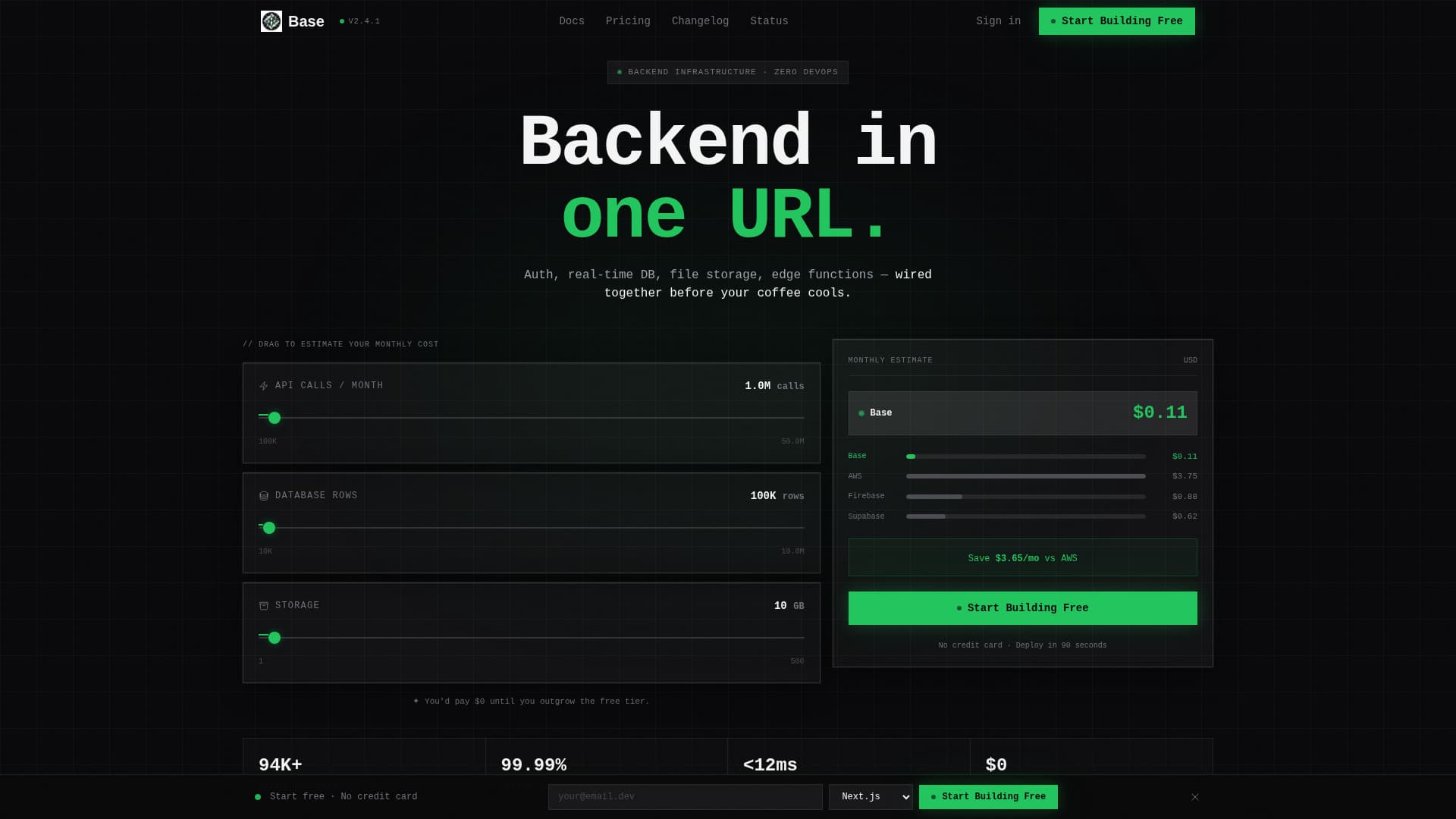 Base - Powerful Backend-as-a-Service Landing Page Template