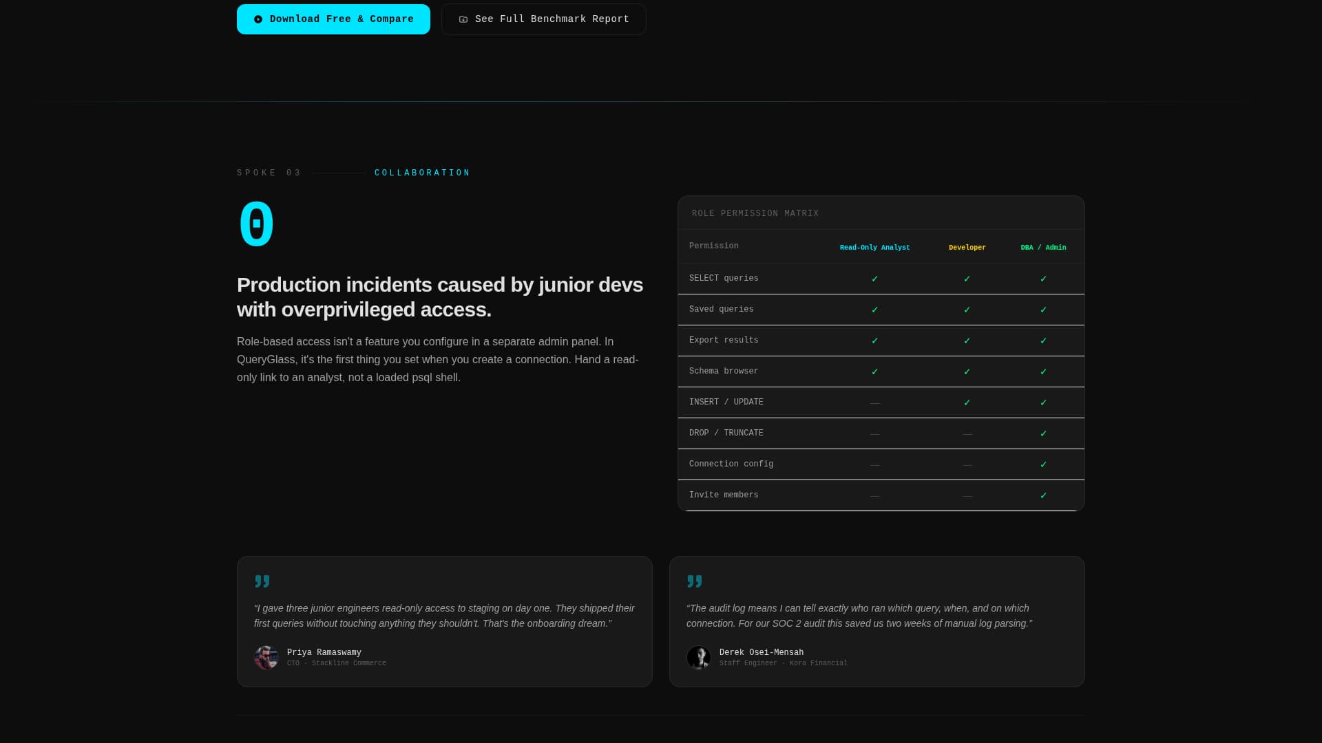 Queryglass - Powerful Database Landing Page Template