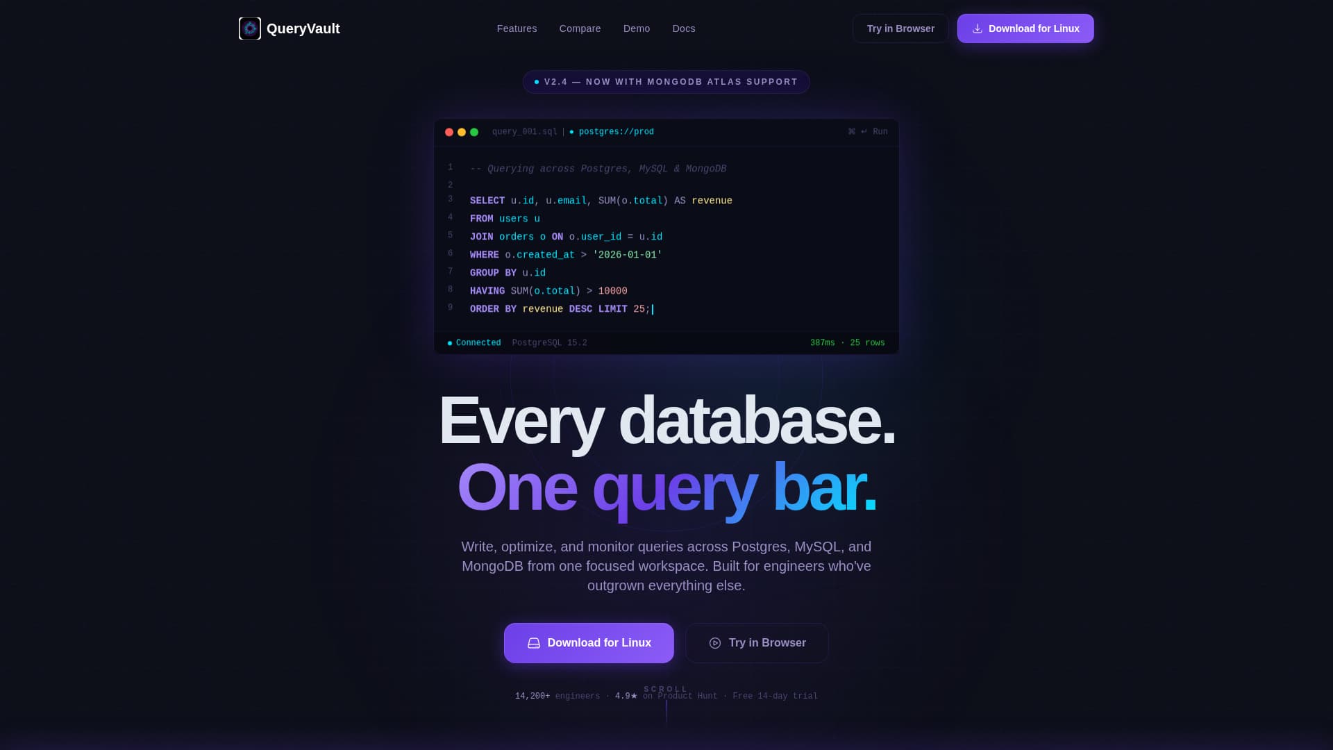 Query - Powerful Database Landing Page Template
