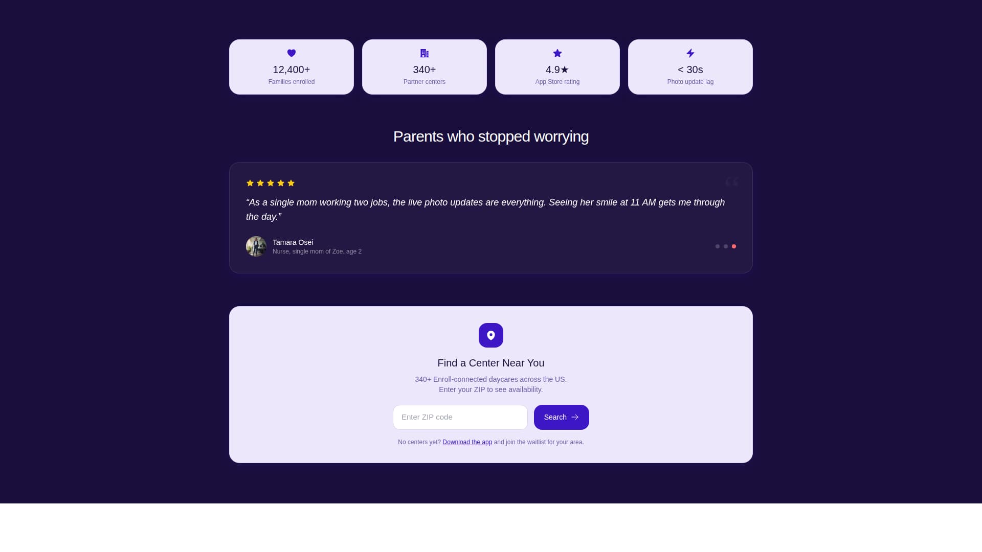 Welcome — Quality Childcare Landing Page Template