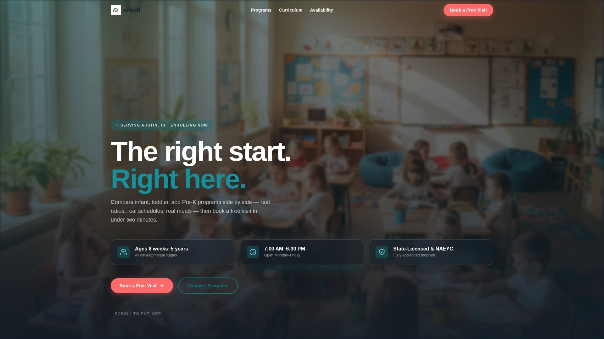Nurture — Quality Preschool Landing Page Template