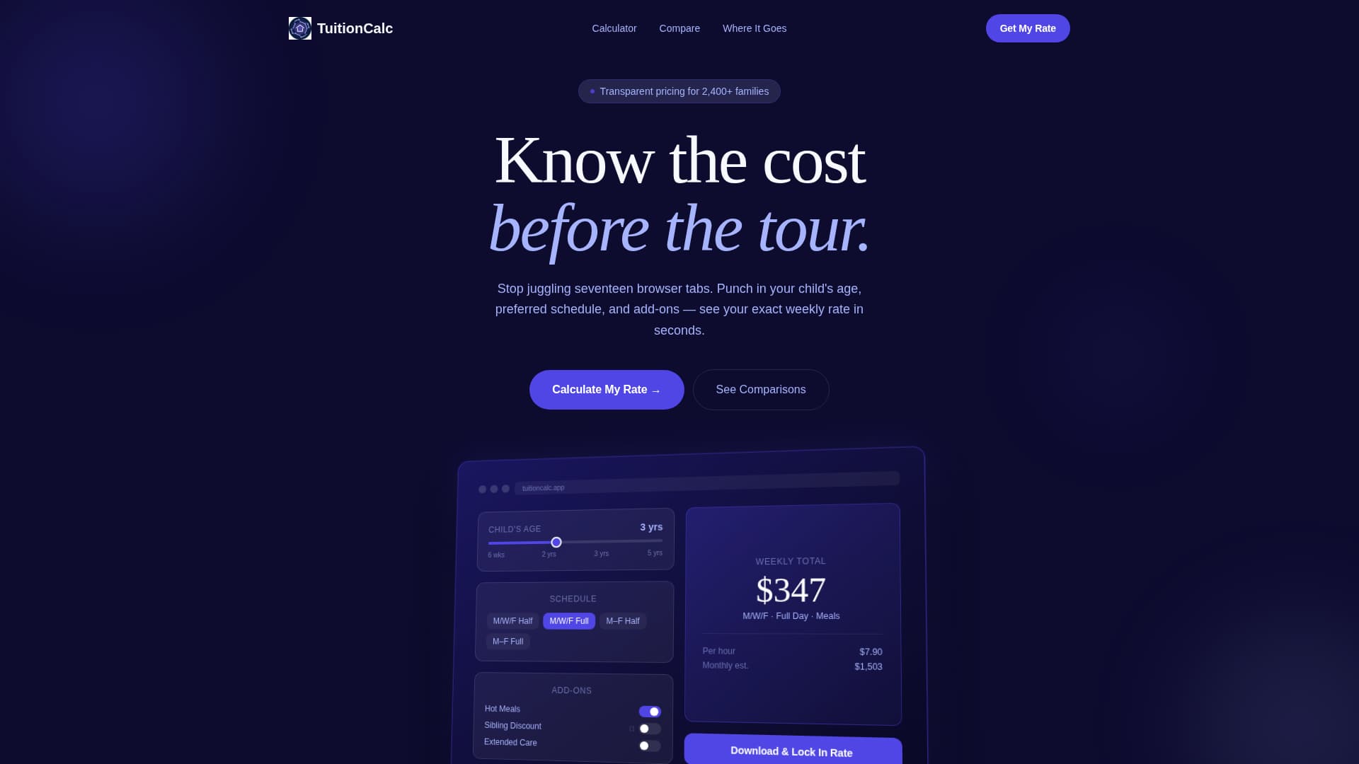 Tuition - Transparent Daycare Landing Page Template