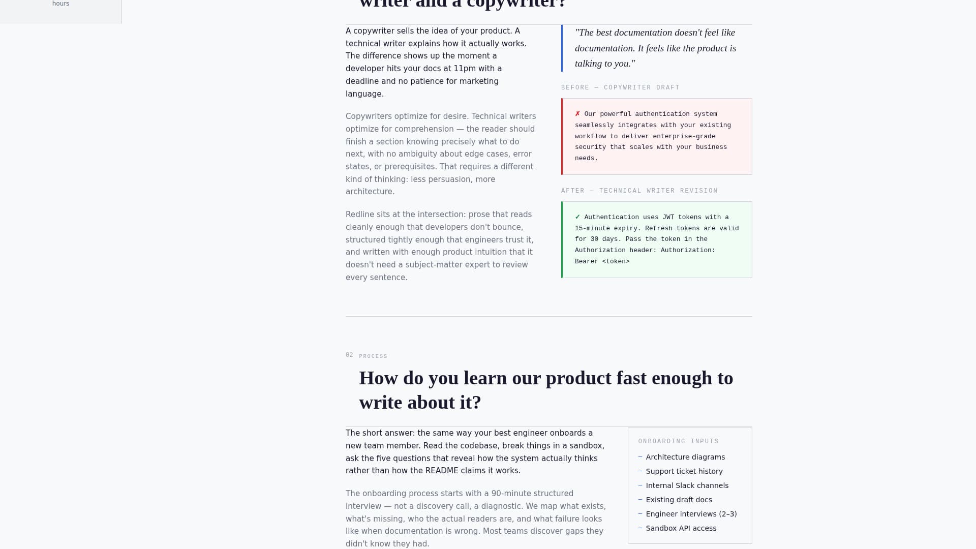 Redline - Authoritative Technicalwriter Landing Page Template