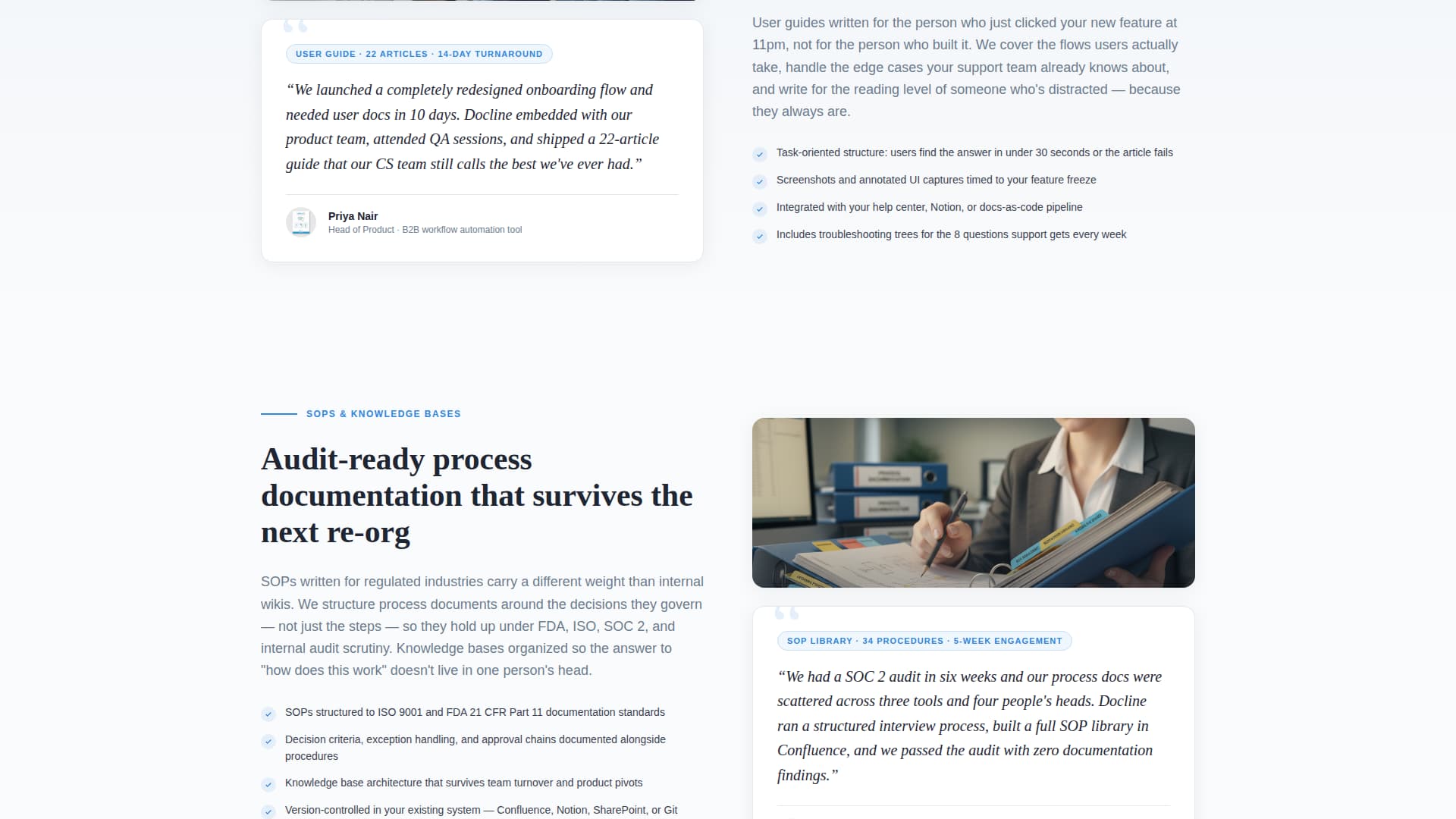Docline - Precise Technicalwriter Landing Page Template