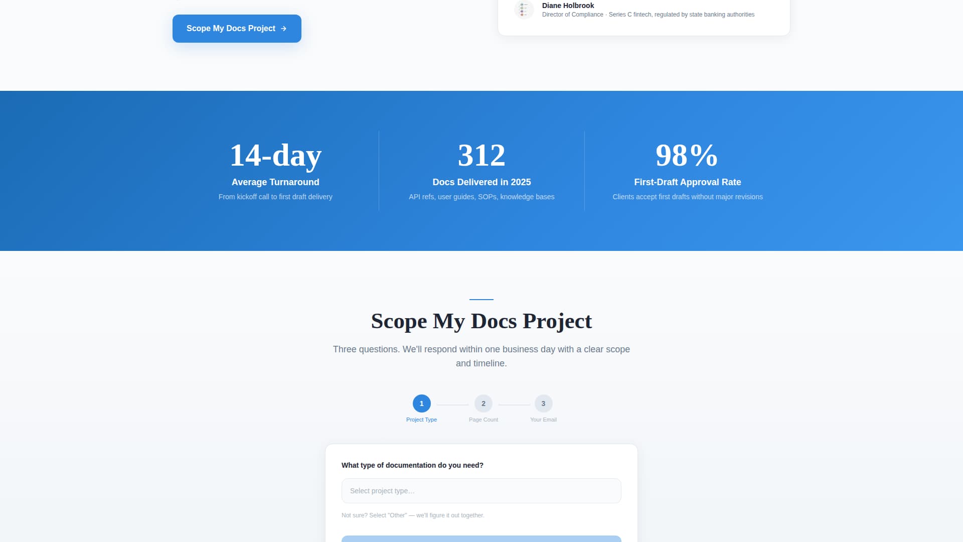 Docline - Precise Technicalwriter Landing Page Template