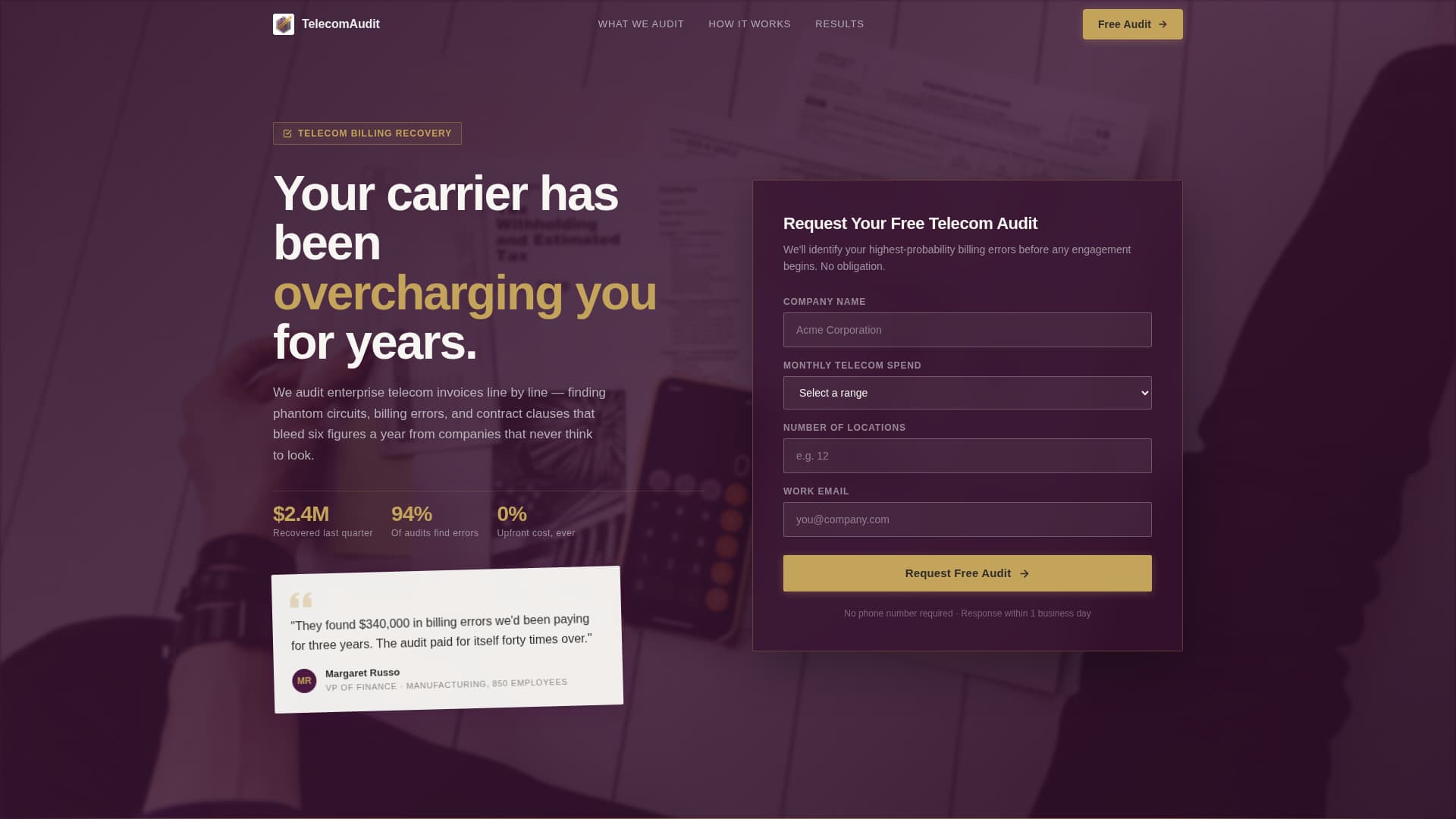 Telecommunications Consulting Booking Website Template