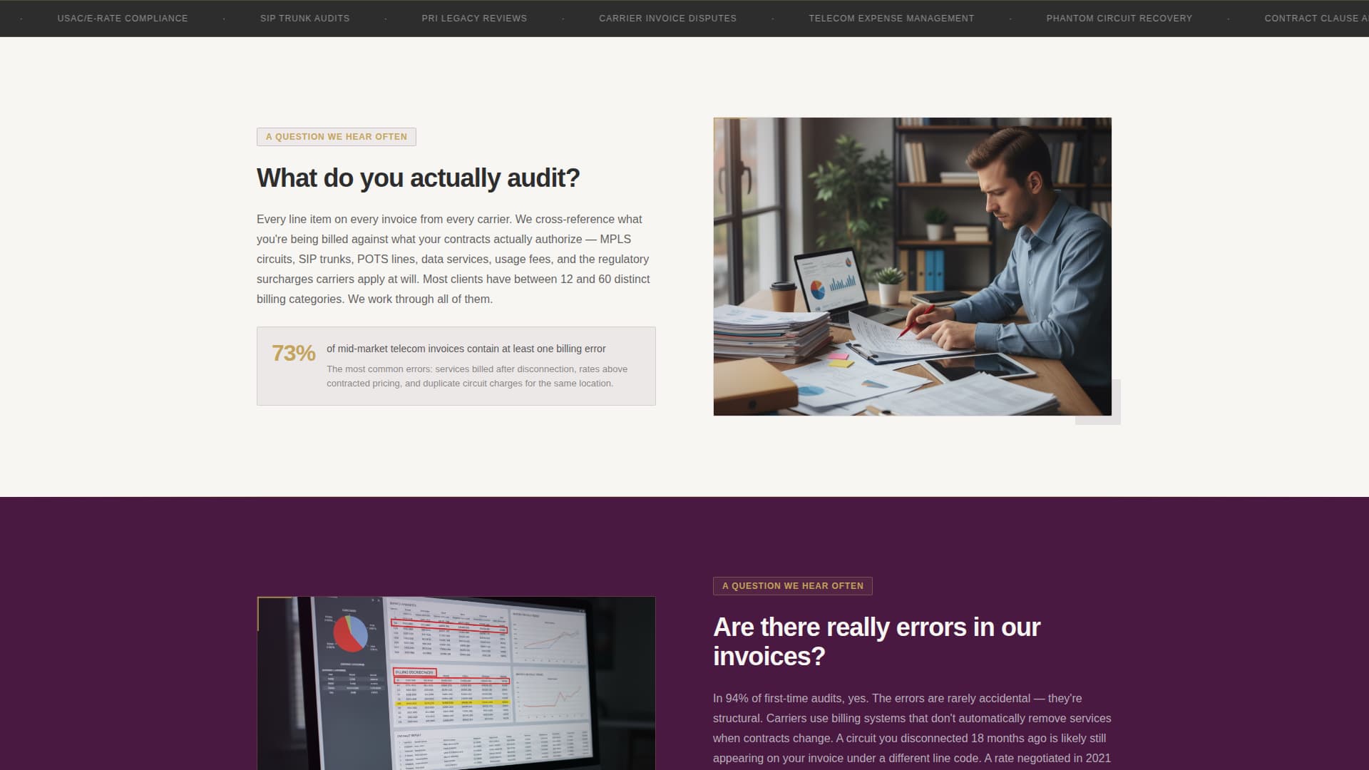 Telecommunications Consulting Booking Website Template