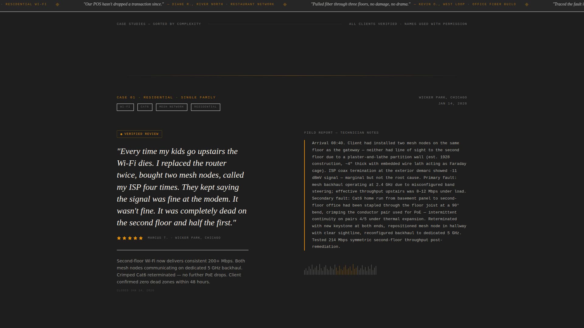 Telecommunications Technician Business Portfolio Website Template