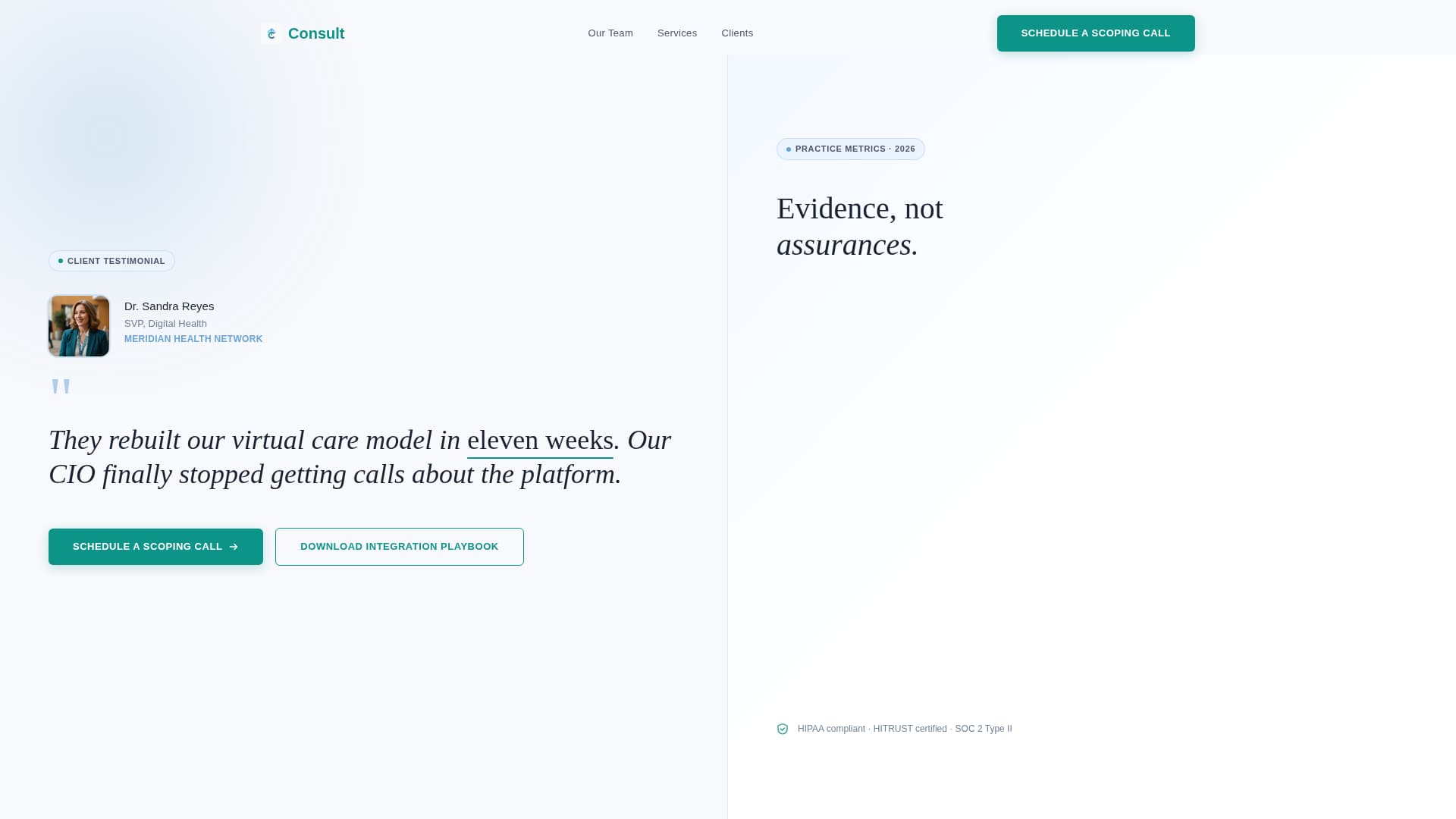 Consult - Trusted Telehealth Landing Page Template