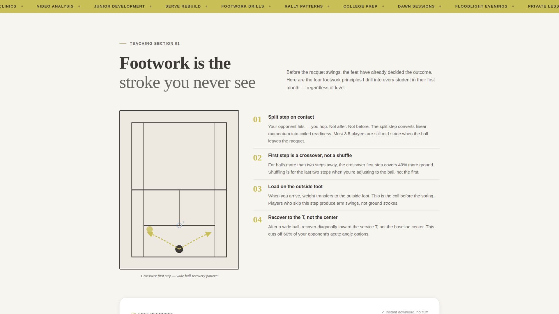 Tennis Coach Booking Website Template