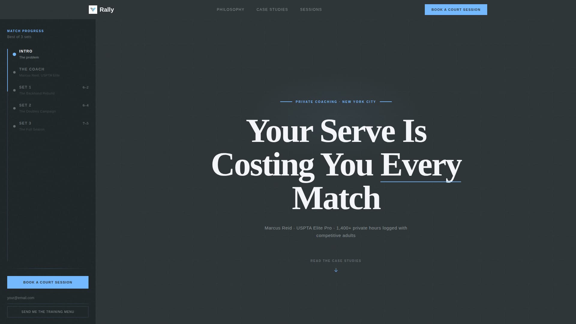 Tennis Coach Advanced Booking Website Template